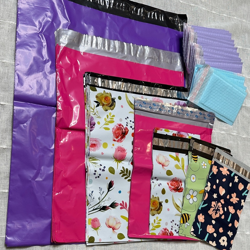 100 Items Poly Mailers & Bubble Pouch Shipping Supplies Assorted Sizes & Colors - Picture 3 of 14